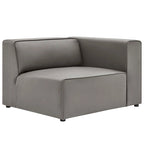 Divano componibile in pelle vegana 3 posti | A L | Chaise longue reversibile | Salotto moderno