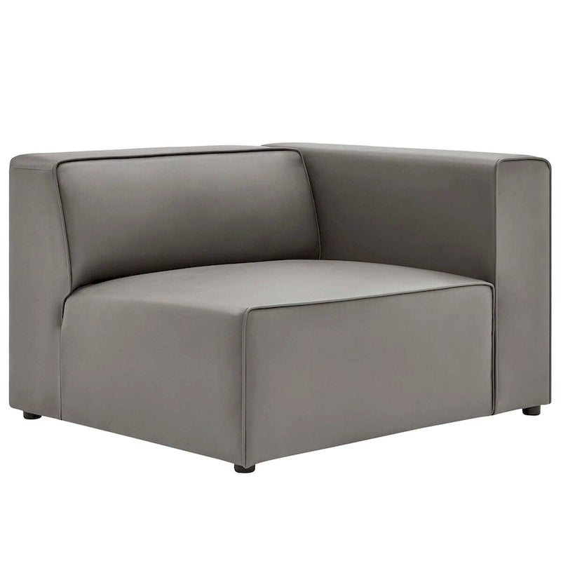Divano componibile in pelle vegana 3 posti | A L | Chaise longue reversibile | Salotto moderno