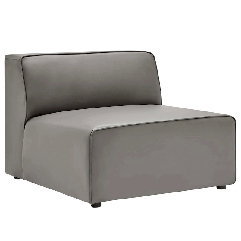 Divano componibile in pelle vegana 3 posti | A L | Chaise longue reversibile | Salotto moderno
