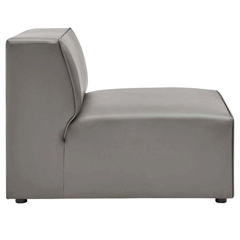 Divano componibile in pelle vegana 3 posti | A L | Chaise longue reversibile | Salotto moderno