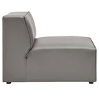 Divano componibile in pelle vegana 3 posti | A L | Chaise longue reversibile | Salotto moderno