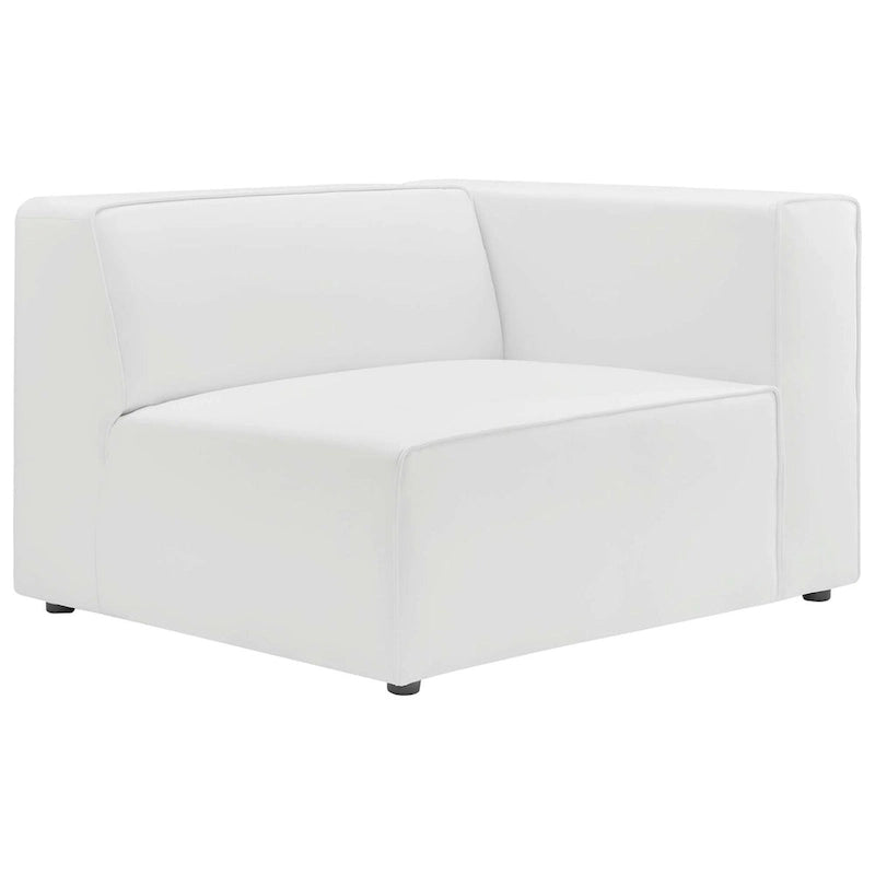 Divano componibile in pelle vegana 3 posti | A L | Chaise longue reversibile | Salotto moderno