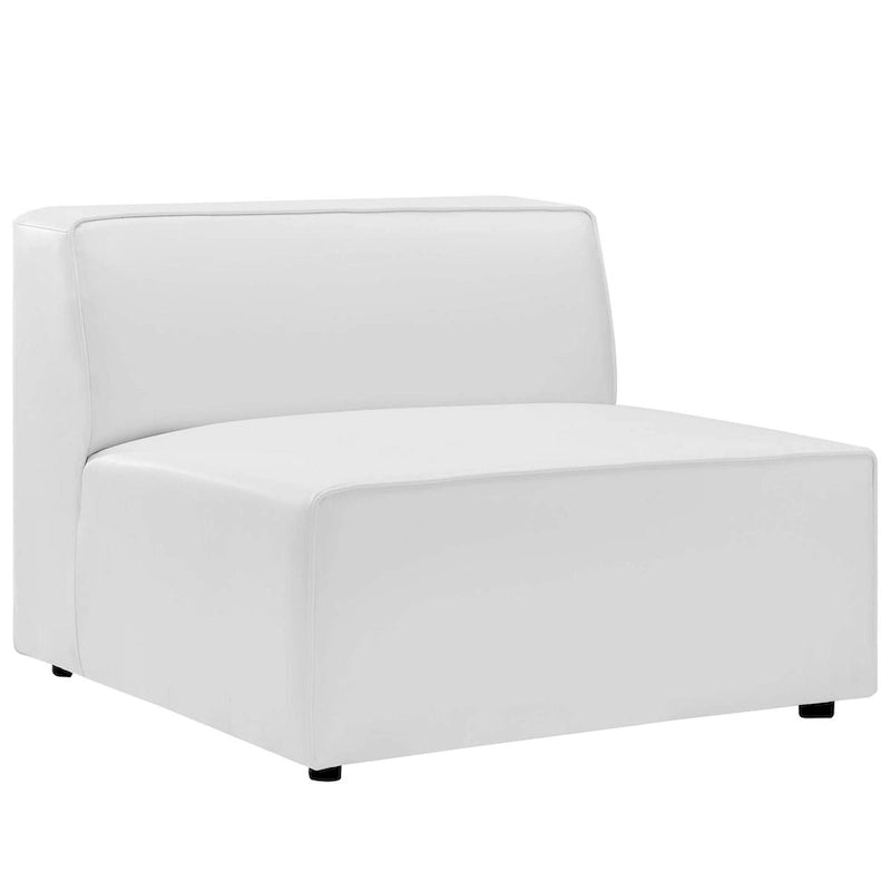 Divano componibile in pelle vegana 3 posti | A L | Chaise longue reversibile | Salotto moderno