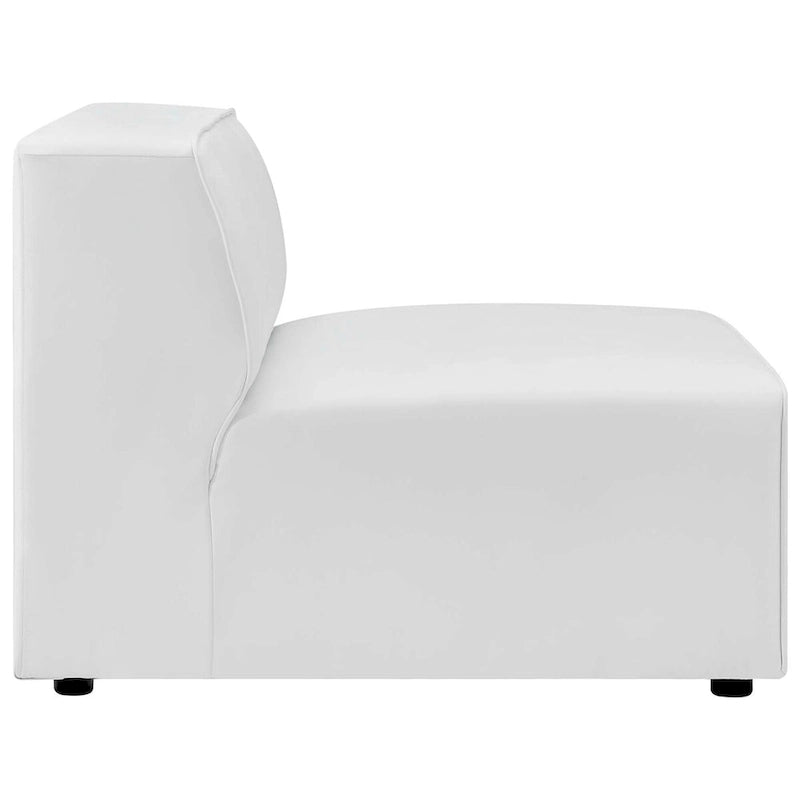 Divano componibile in pelle vegana 3 posti | A L | Chaise longue reversibile | Salotto moderno