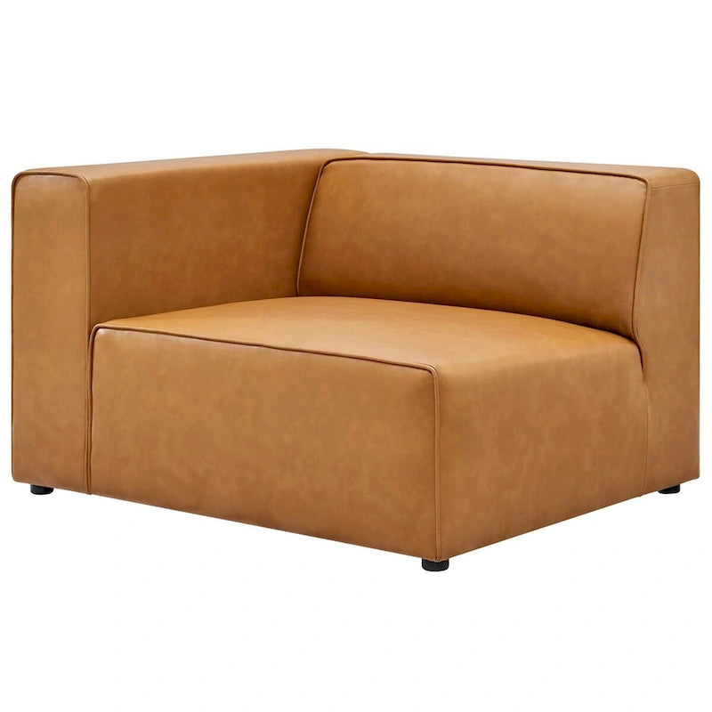 Divano componibile in pelle vegana 3 posti | A L | Chaise longue reversibile | Salotto moderno