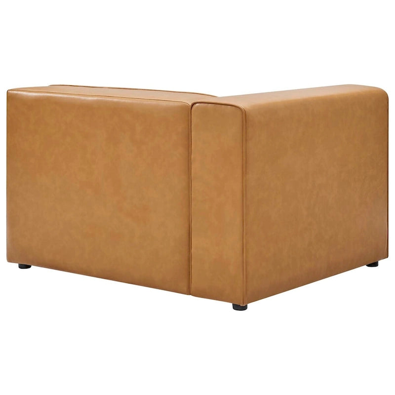 Divano componibile in pelle vegana 3 posti | A L | Chaise longue reversibile | Salotto moderno