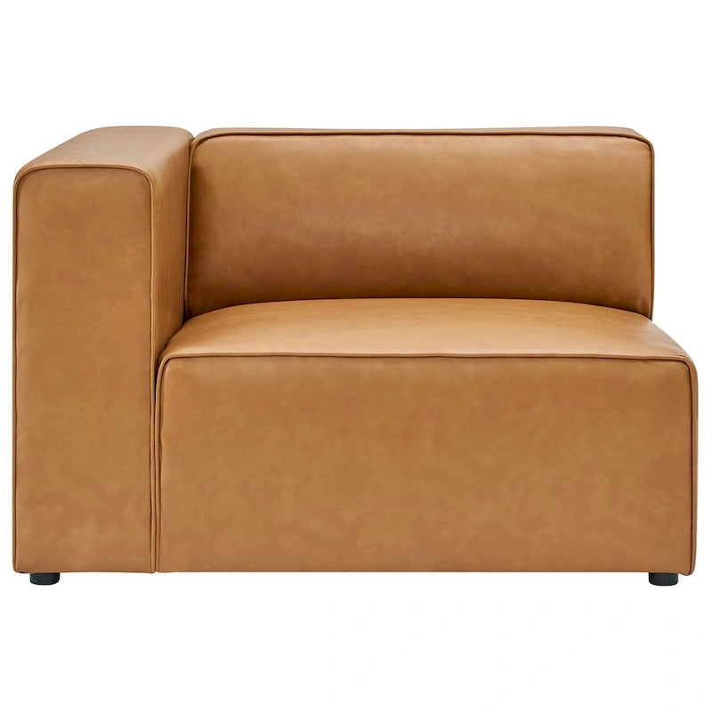 Divano componibile in pelle vegana 3 posti | A L | Chaise longue reversibile | Salotto moderno