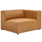 Divano componibile in pelle vegana 3 posti | A L | Chaise longue reversibile | Salotto moderno