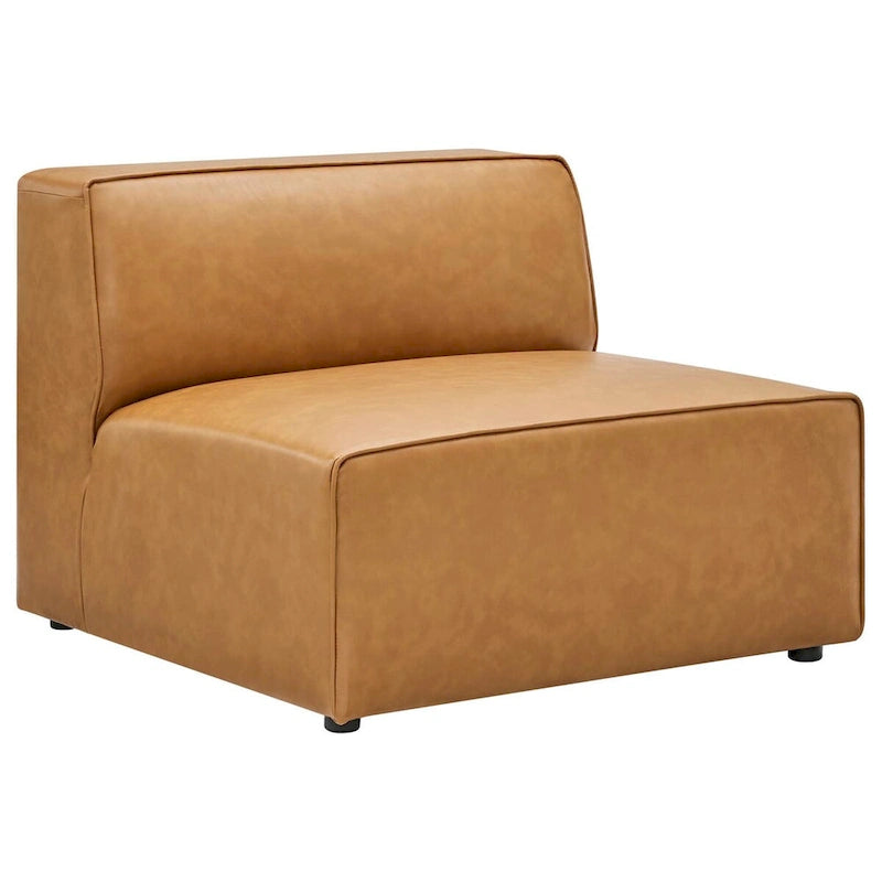 Divano componibile in pelle vegana 3 posti | A L | Chaise longue reversibile | Salotto moderno