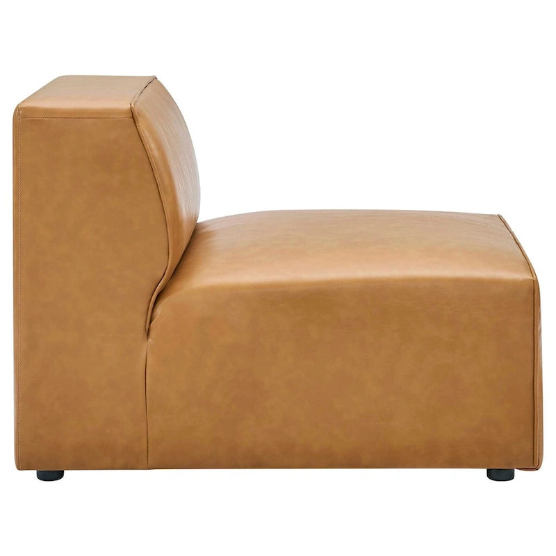 Divano componibile in pelle vegana 3 posti | A L | Chaise longue reversibile | Salotto moderno