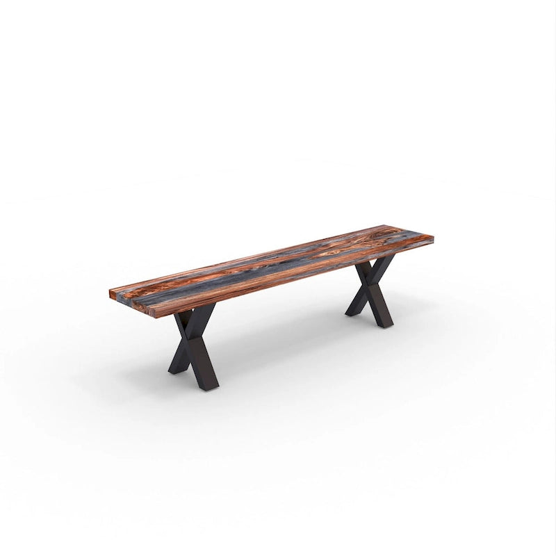 Panca in lastra di legno massello | Bordo naturale | 178 cm L x 35,5 cm L x 45,7 cm H | Panca rustica da ingresso