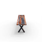 Panca in lastra di legno massello | Bordo naturale | 178 cm L x 35,5 cm L x 45,7 cm H | Panca rustica da ingresso