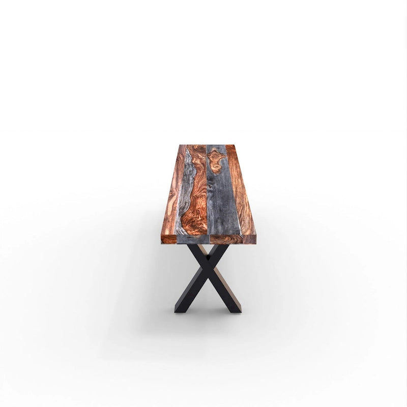 Panca in lastra di legno massello | Bordo naturale | 178 cm L x 35,5 cm L x 45,7 cm H | Panca rustica da ingresso