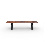 Panca in lastra di legno massello | Bordo naturale | 178 cm L x 35,5 cm L x 45,7 cm H | Panca rustica da ingresso