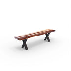 Panca in lastra di legno massello | Bordo naturale | 178 cm L x 35,5 cm L x 45,7 cm H | Panca rustica da ingresso