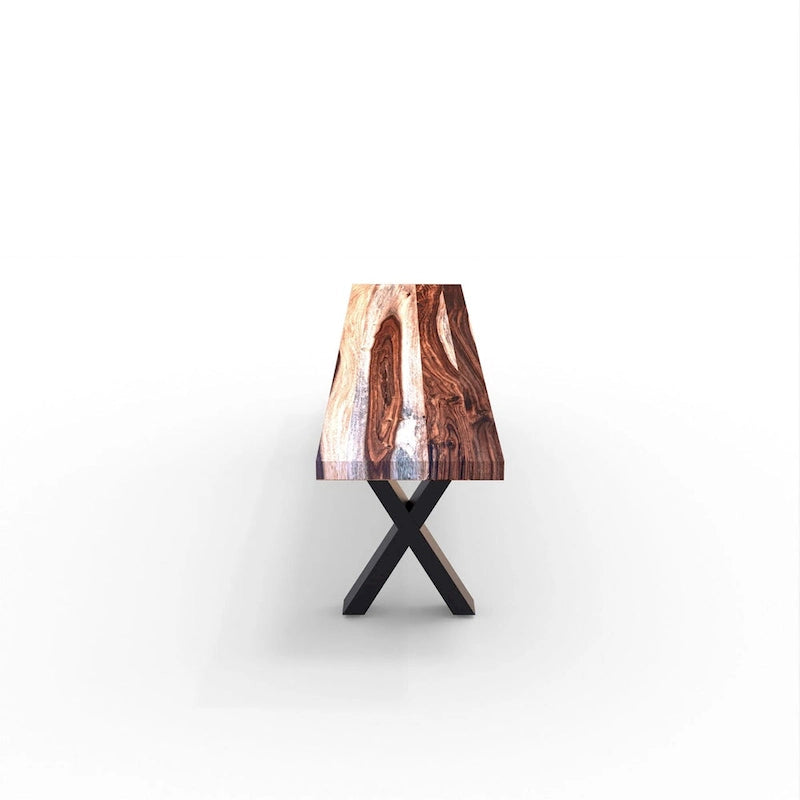 Panca in lastra di legno massello | Bordo naturale | 178 cm L x 35,5 cm L x 45,7 cm H | Panca rustica da ingresso