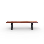 Panca in lastra di legno massello | Bordo naturale | 178 cm L x 35,5 cm L x 45,7 cm H | Panca rustica da ingresso