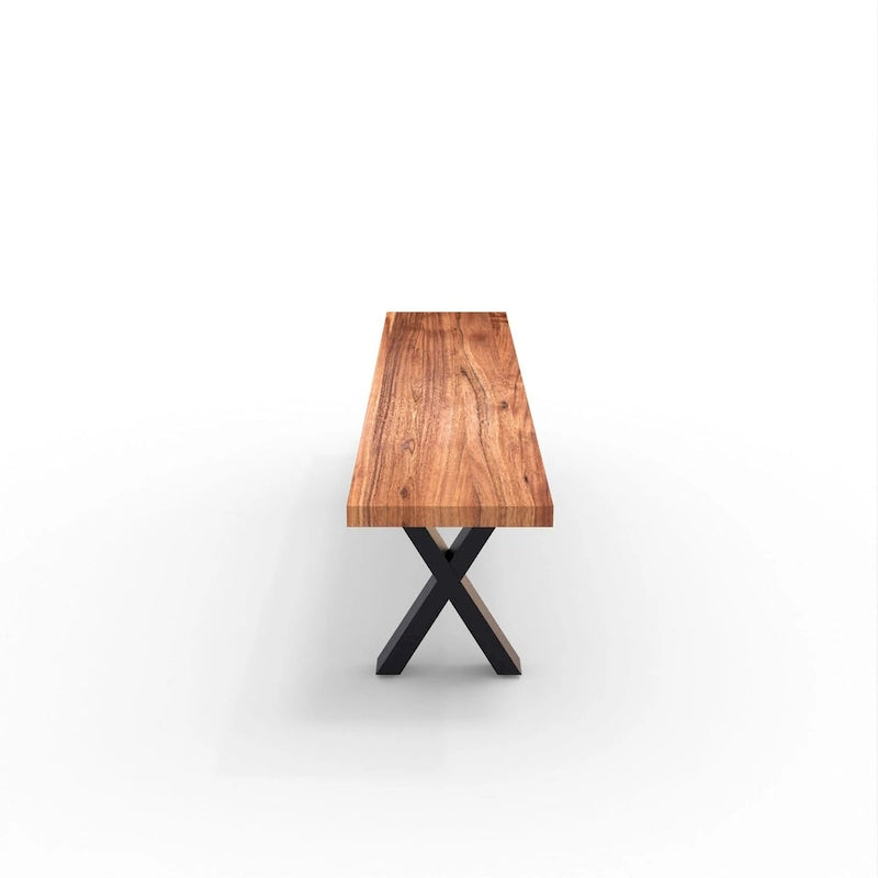 Panca in lastra di legno massello | Bordo naturale | 178 cm L x 35,5 cm L x 45,7 cm H | Panca rustica da ingresso