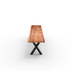Panca in lastra di legno massello | Bordo naturale | 178 cm L x 35,5 cm L x 45,7 cm H | Panca rustica da ingresso