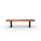 Panca in lastra di legno massello | Bordo naturale | 178 cm L x 35,5 cm L x 45,7 cm H | Panca rustica da ingresso