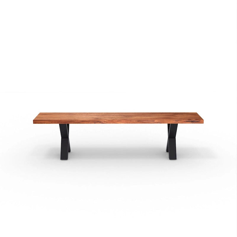 Panca in lastra di legno massello | Bordo naturale | 178 cm L x 35,5 cm L x 45,7 cm H | Panca rustica da ingresso