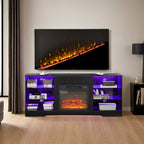 Mobile porta TV da 58" con camino da 18", luci a LED, presa USB - 58"L*15.5"P*24.4"H