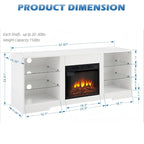 Mobile porta TV da 58" con camino da 18", luci a LED, presa USB - 58"L*15.5"P*24.4"H