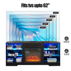 Mobile porta TV da 58" con camino da 18", luci a LED, presa USB - 58"L*15.5"P*24.4"H