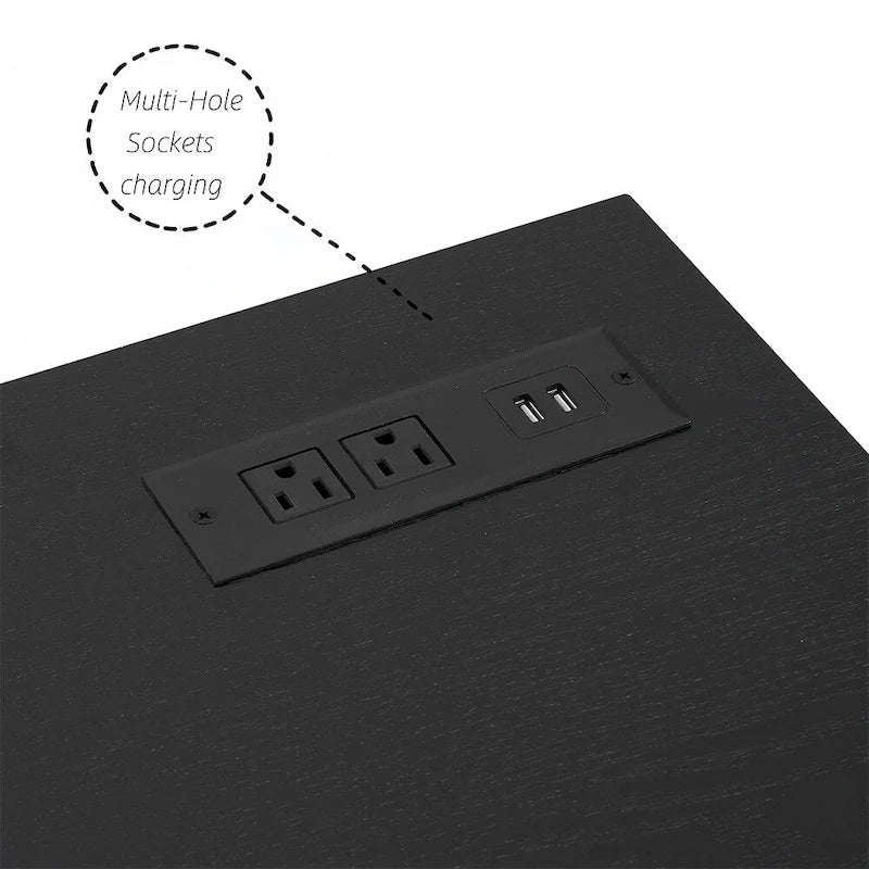 Mobile porta TV da 58" con camino da 18", luci a LED, presa USB - 58"L*15.5"P*24.4"H