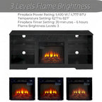 Mobile porta TV da 58" con camino da 18", luci a LED, presa USB - 58"L*15.5"P*24.4"H