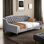 Letto a giorno matrimoniale moderno di lusso capitonné con bottoni, design multifunzionale, non richiede rete a molle