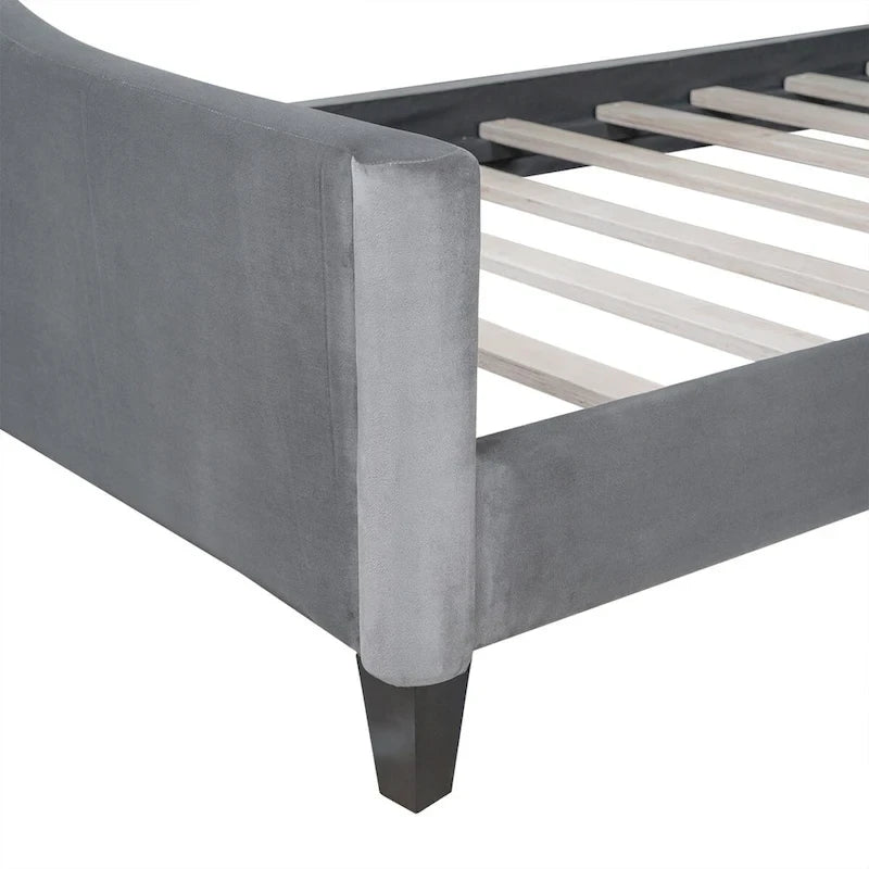 Letto a giorno matrimoniale moderno di lusso capitonné con bottoni, design multifunzionale, non richiede rete a molle