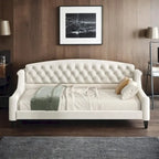 Letto a giorno matrimoniale moderno di lusso capitonné con bottoni, design multifunzionale, non richiede rete a molle