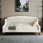 Letto a giorno matrimoniale moderno di lusso capitonné con bottoni, design multifunzionale, non richiede rete a molle