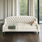 Letto a giorno matrimoniale moderno di lusso capitonné con bottoni, design multifunzionale, non richiede rete a molle