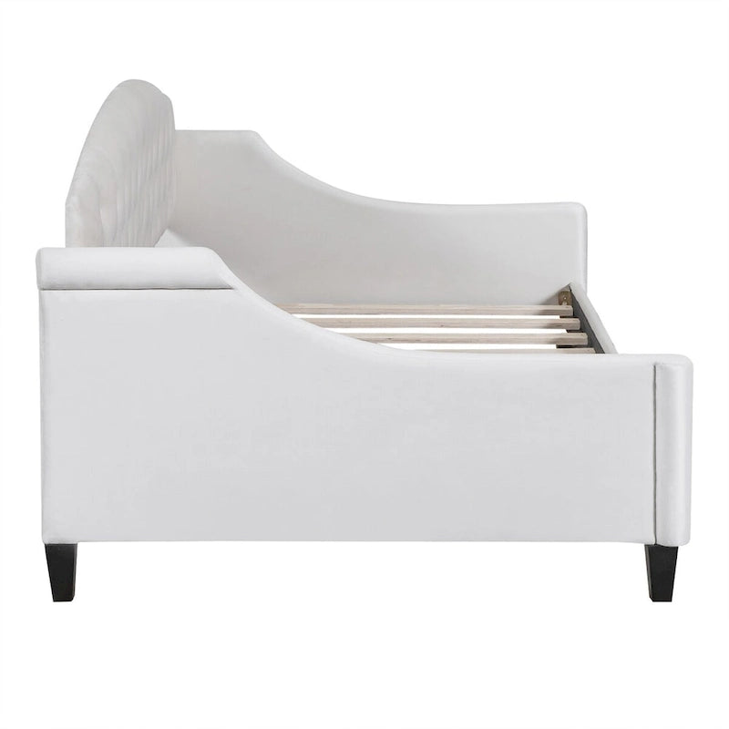 Letto a giorno matrimoniale moderno di lusso capitonné con bottoni, design multifunzionale, non richiede rete a molle