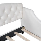 Letto a giorno matrimoniale moderno di lusso capitonné con bottoni, design multifunzionale, non richiede rete a molle