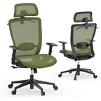 Sedia da Ufficio Ergonomica in Rete | Poggiatesta e Supporto Lombare Regolabili | Girevole a 360° | 100 kg