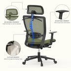 Sedia da Ufficio Ergonomica in Rete | Poggiatesta e Supporto Lombare Regolabili | Girevole a 360° | 100 kg