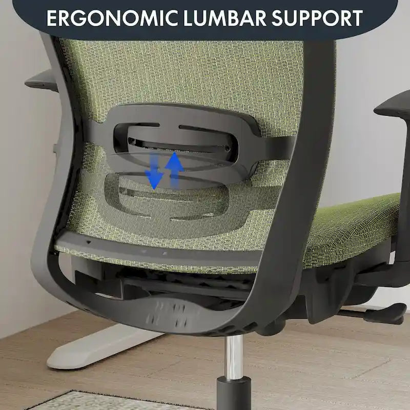 Sedia da Ufficio Ergonomica in Rete | Poggiatesta e Supporto Lombare Regolabili | Girevole a 360° | 100 kg