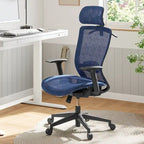 Sedia da Ufficio Ergonomica in Rete | Poggiatesta e Supporto Lombare Regolabili | Girevole a 360° | 100 kg