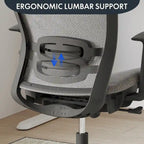 Sedia da Ufficio Ergonomica in Rete | Poggiatesta e Supporto Lombare Regolabili | Girevole a 360° | 100 kg