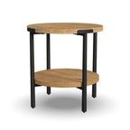 Tavolino rotondo | Stile rustico industriale | Legno e metallo | Tavolino d'appoggio per soggiorno