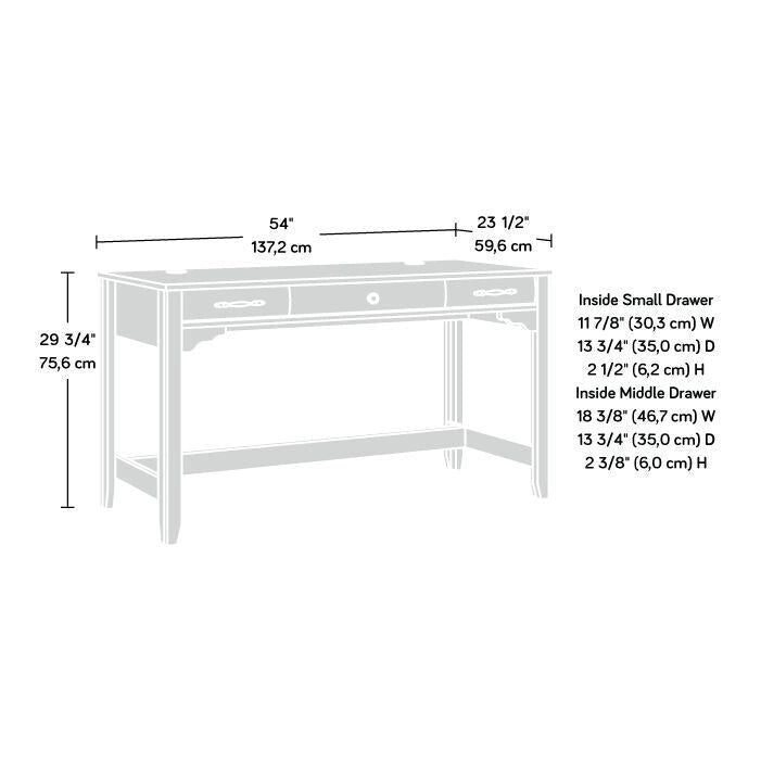 Scrivania in stile rustico da 137 cm | Legno massello | Scrivania per ufficio in stile fattoria