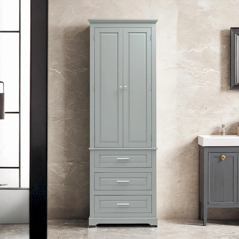 Mobile Contenitore Alto con Tre Cassetti per Bagno/Ufficio