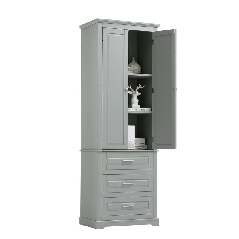 Mobile Contenitore Alto con Tre Cassetti per Bagno/Ufficio