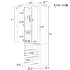 Mobile Contenitore Alto con Tre Cassetti per Bagno/Ufficio