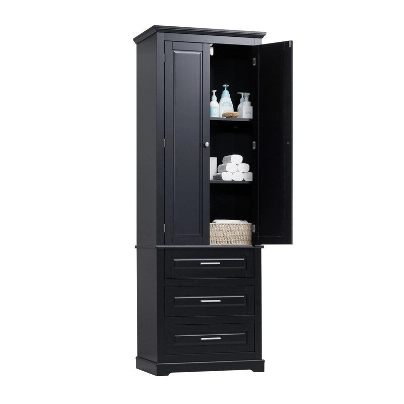 Mobile Contenitore Alto con Tre Cassetti per Bagno/Ufficio