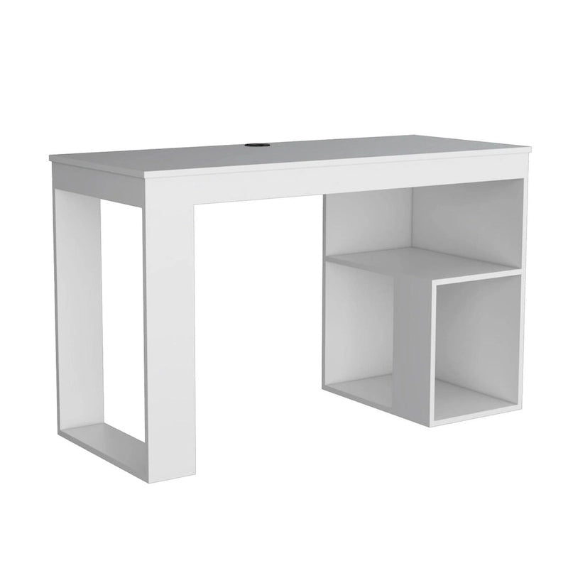 Scrivania da Computer da 119 cm con Ripiani Portaoggetti | Postazione di Lavoro Moderna per Ufficio Domestico | Design Salvaspazio
