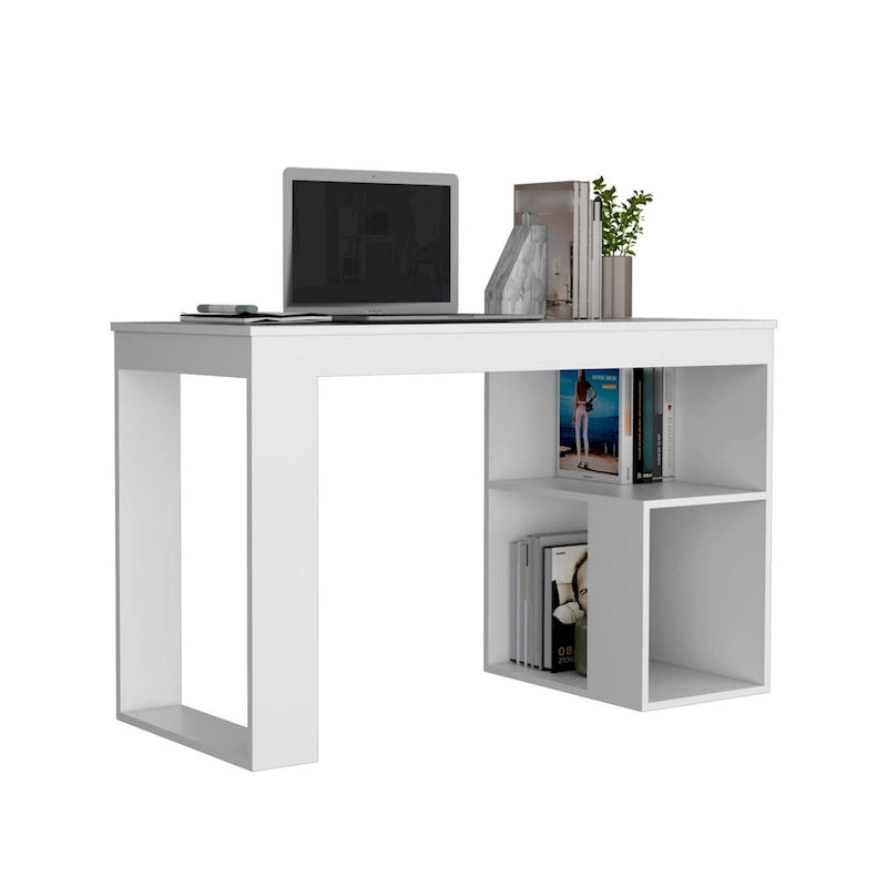 Scrivania da Computer da 119 cm con Ripiani Portaoggetti | Postazione di Lavoro Moderna per Ufficio Domestico | Design Salvaspazio